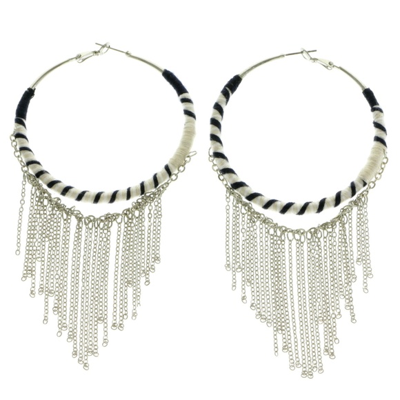 Express Tassel-Earrings Silver/Blue NWT - Picture 3 of 4